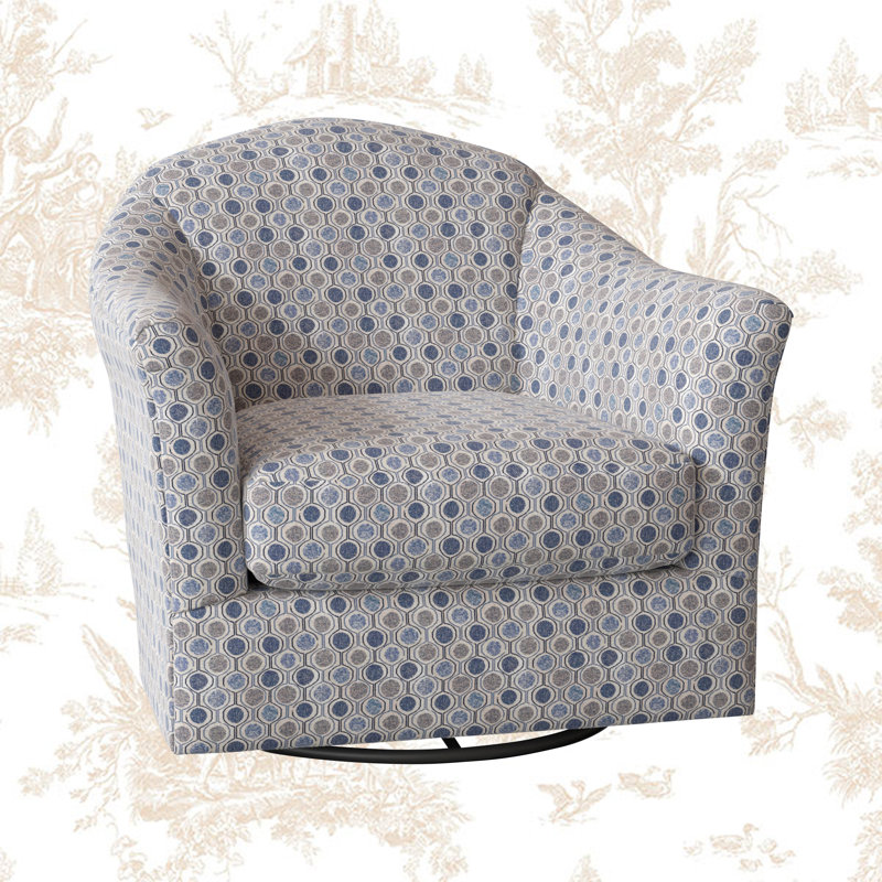 Fauteuil demi-tonneau pivotant de 36,5 po Darby, Palissandre