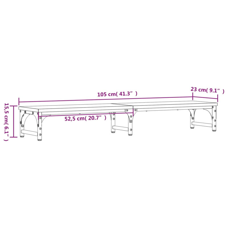 Millers Monitor Stand, Sonoma Oak, 15.5cm H x 41.3cm W x 23cm D