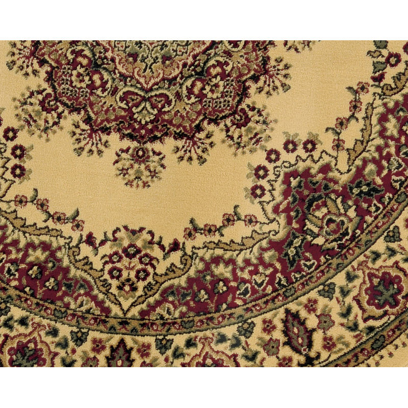 Tapis de zone ivoire Rufina, Rond 5 pi 3 po