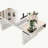 Rectangular Mirror Coffee Table with Fluted Tempered Glass