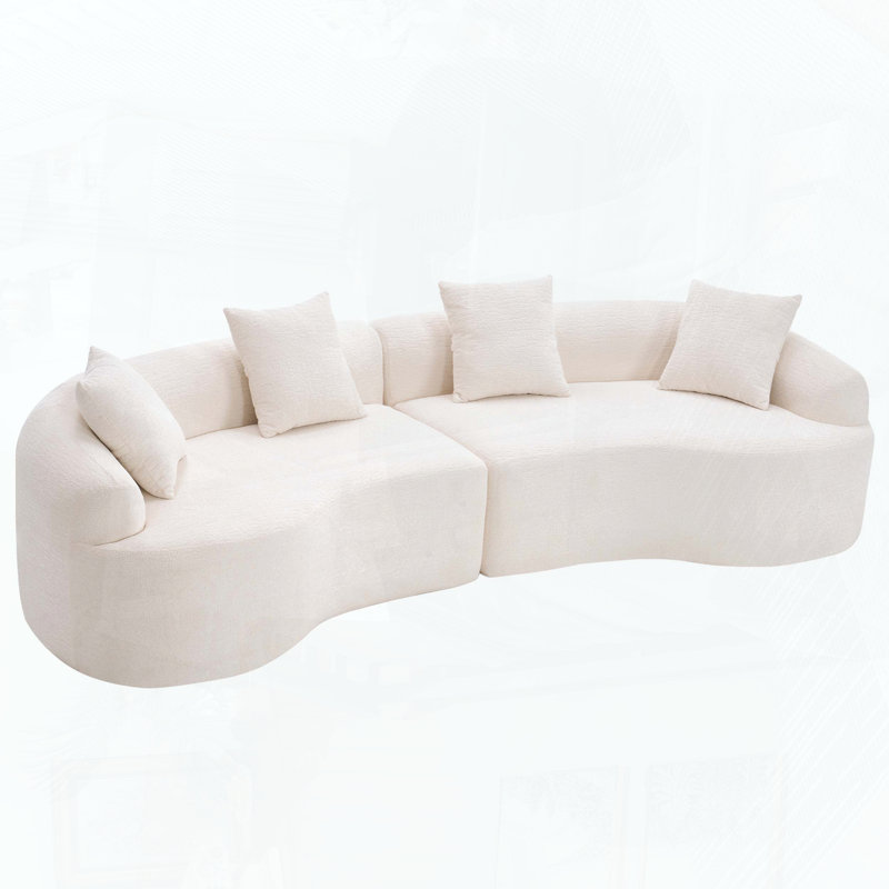 Canapé modulaire incurvé 110 po, White