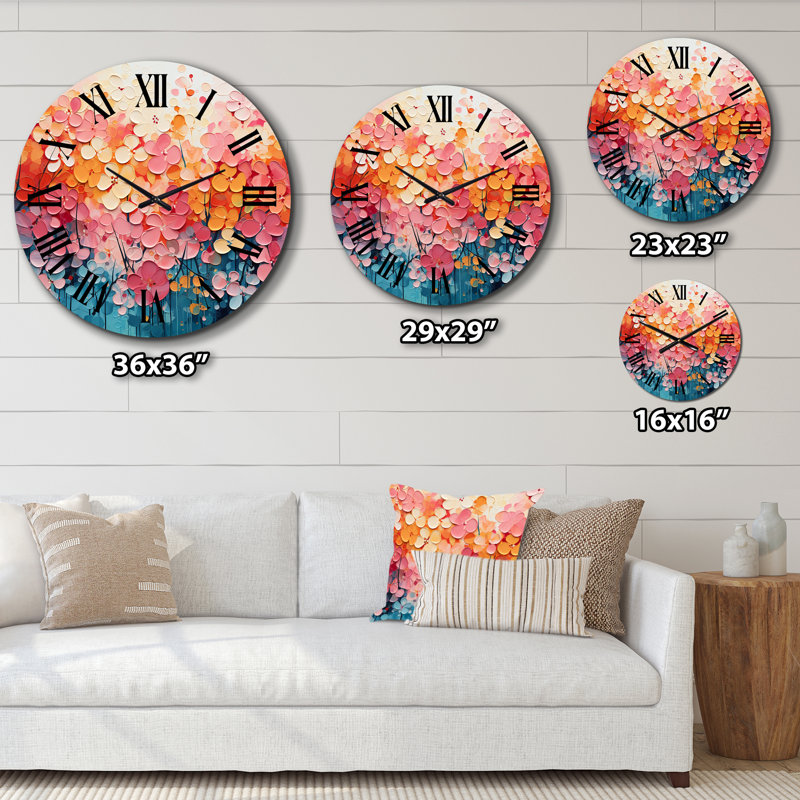 Horloge murale Coral Oasis I - Paysage abstrait, Moyenne