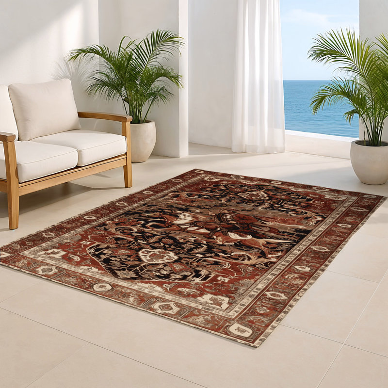 Tapis d'intérieur et d'extérieur brun Persian, Rectangulaire 2 pi x 3 pi