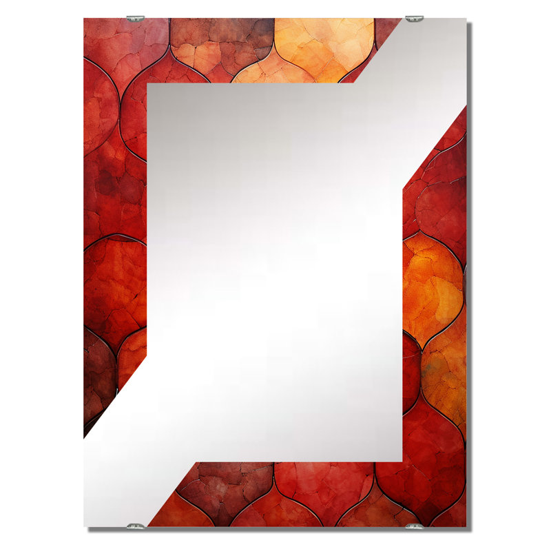Décoration murale Khazi - Miroir à carreaux abstraits, 40 po x 30 po