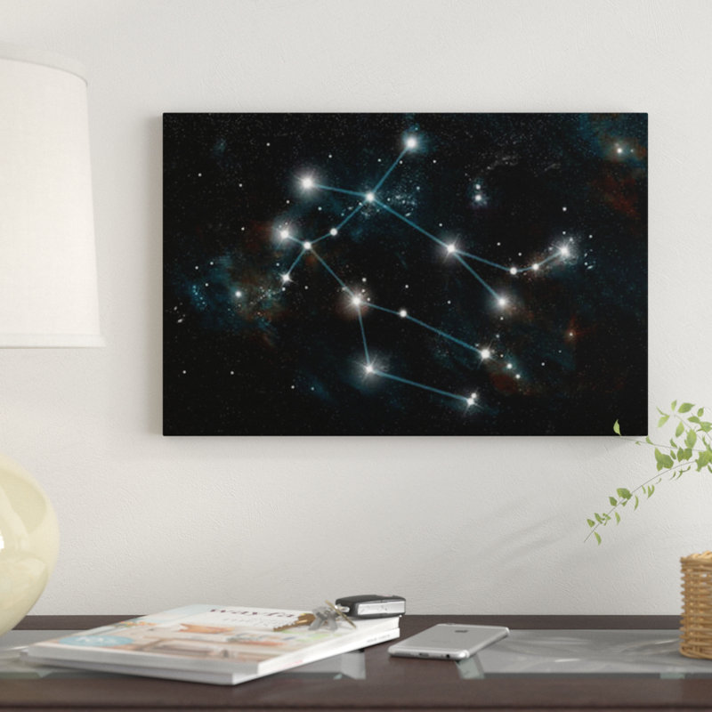 «The Constellation Gemini The Twins» par Marc Ward, impression sur toile tendue, H 16 po x l 24 po x P 1 po, Blanc