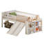 Structure de lit simple Lit simple avec tablette de rangement, avec glissière et échelle, lit plateforme avec garde-corps, aucun sommier requis, assemblage facile, blanc-595197888