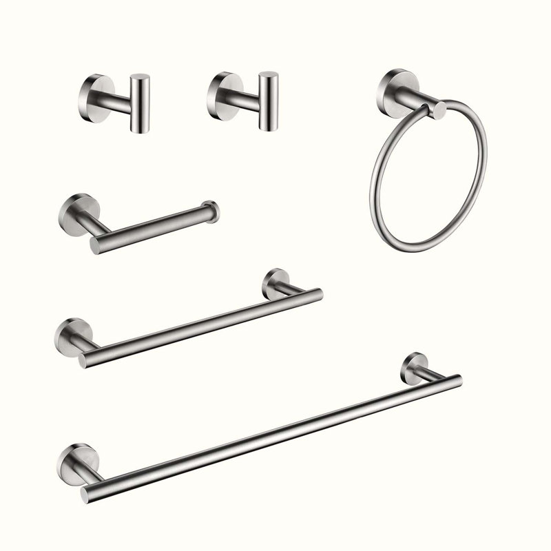 6 - Piece Bathroom Hardware Set, Brushed Nickel