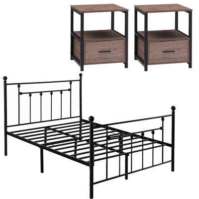 Ensemble de chambre configurable avec lit plateforme 3 pièces Kempst