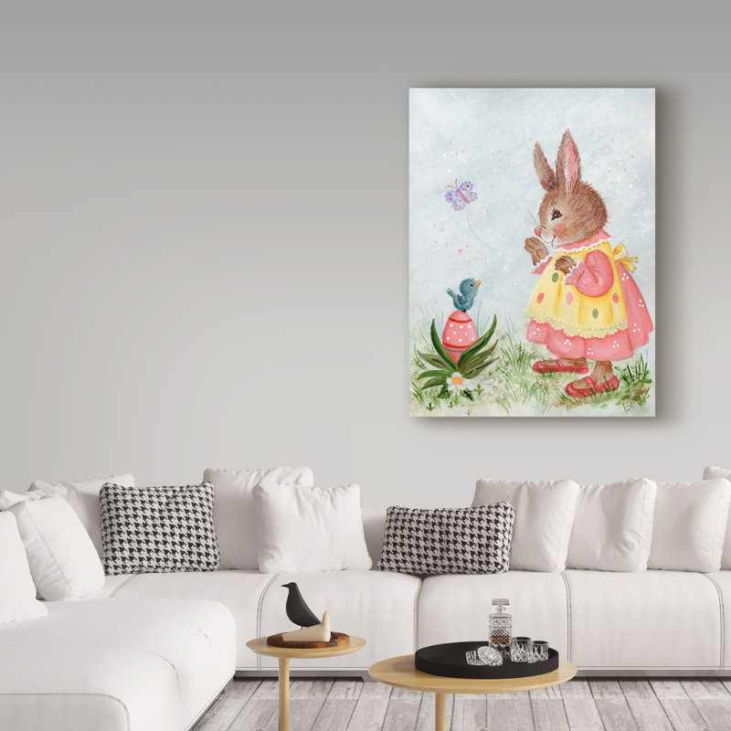 « rose lapin lapin », art sur toile, H 19 po x l 14 po x P 2 po