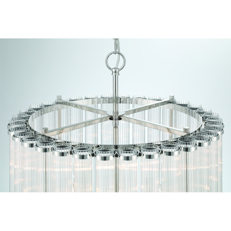 Lustre à 8 lumières Glacbury, Nickel satiné