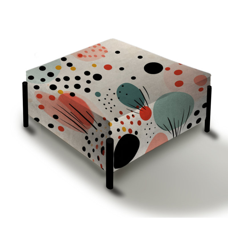 Moroccan Influence Polka Dots Pattern - Polka Dots Large Square Ottoman