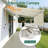 Retractable Patio Awning with Valance, Aluminum Frame, Polyester-123014869-123014870