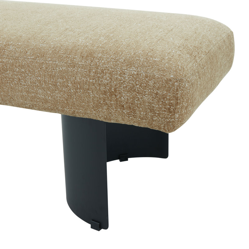 Banc en métal Axelle, Chenille brun clair