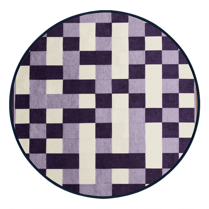 Tapis mauve lavable à la machine, Rond 6 pi