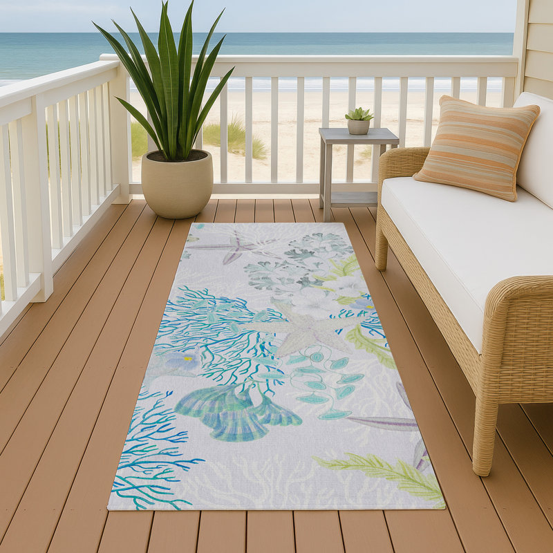 Pagar Washable Machine Woven Indoor / Outdoor Area Rug , Runner 2'3" x 7'6"