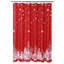 Red Waterproof Christmas Shower Curtain with Tree & Snowflake Print | Weighted Bottom, Machine Washable, Hooks Included – Festive Holiday Bathroom Decor