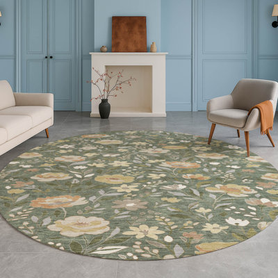 Machine Washable Indoor/Outdoor Chantille ACN2438 Floral Rug