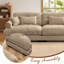 Canapé d'angle en forme de U Cloud Couch avec poufs amovibles, convertible 4 places, profond, moderne, en velours confortable, avec accoudoirs rembourrés, coussin lombaire et coussins décoratifs, couleur camel