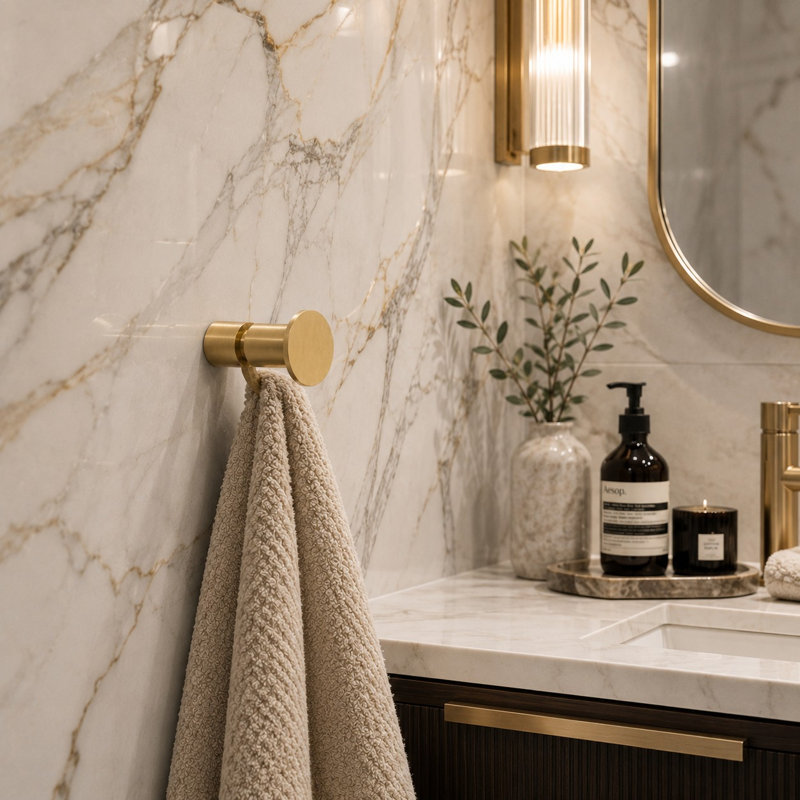 Orson - Modern Brushed Brass Wall Hook