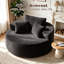 Fauteuil lounge rond surdimensionné de 140 cm en velours côtelé, canapé sans structure avec coussin, aucun assemblage requis - Gris foncé-129762223