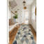 Tapis de couloir d'intérieur à motif géométrique bleu / beige 2 pi x 8 pi (2 pi 3 po x 8 pi) Branch Branch Eldin-1154143902