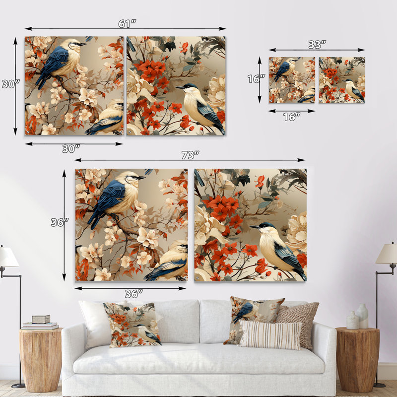 Lenora - Ensemble de 2 art mural en verre acrylique, H 36 po x l 73 po