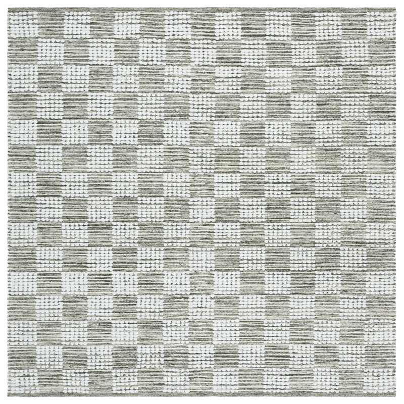 Pearla 979 Area Rug In Green / Ivory, Square 6'