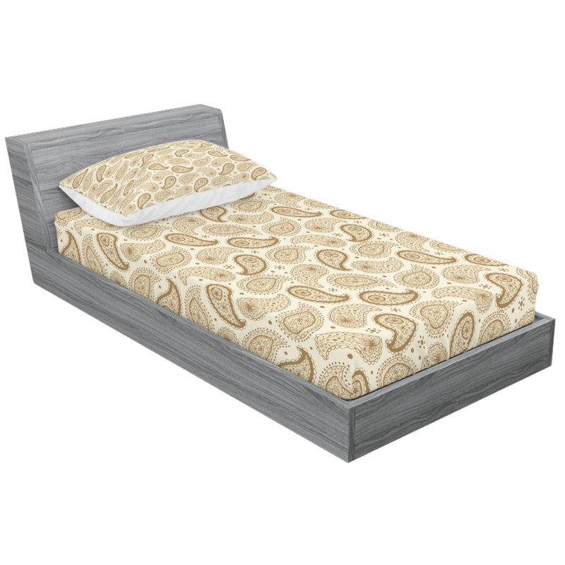 Microfiber Paisley Sheet Set, Twin XL Sheet Set with Fitted Sheet