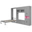 Lit escamotable gris simple avec meuble télé, tiroirs et tablettes, armoire murale peu encombrante-496066282