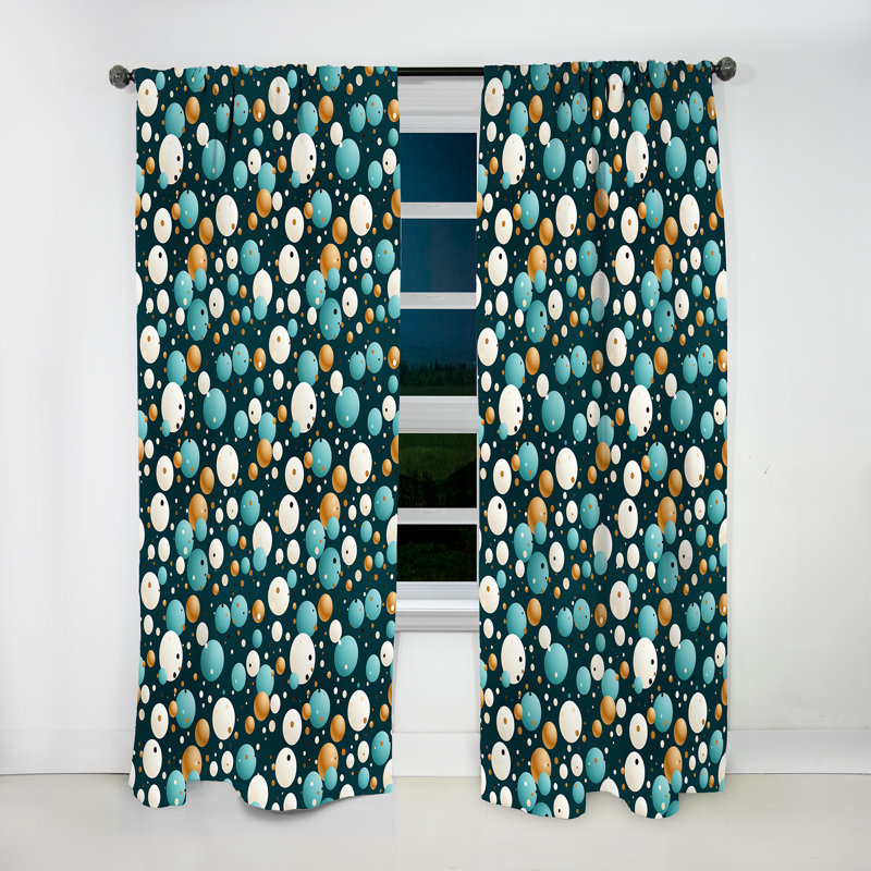 Classic Elegance Motif à pois - Rideau abstrait - Rideau obscurcissant - 1 panneau, L 52 po x L 120 po