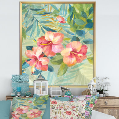 Cadre photo « hibiscus jardin iii », reproduction sur toile