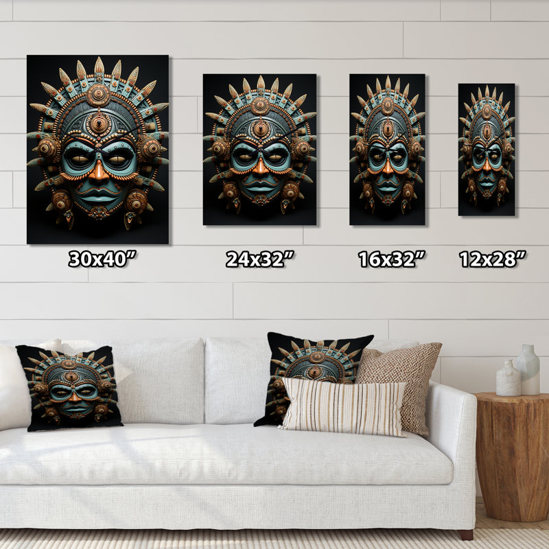 Jaison - Horloge murale tribale africaine, H 28 po x l 12 po x P 1 po