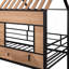 Lit mezzanine simple en métal avec toit, fenêtre, garde-corps et échelle noir