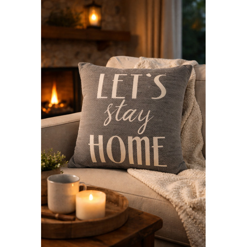 Coussin décoratif «Let's Stay Home»