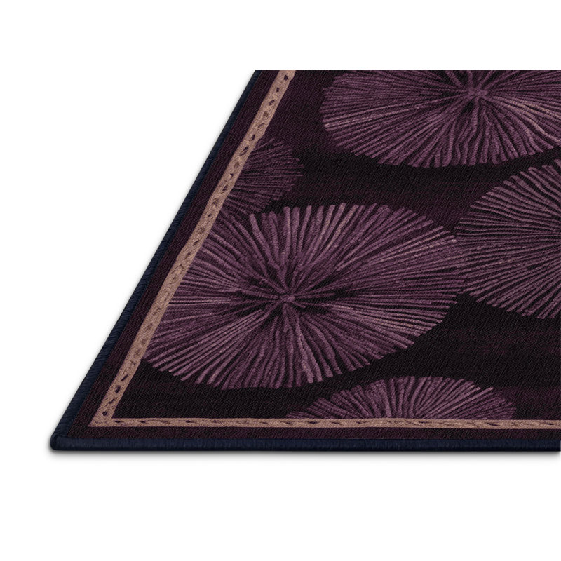 Machine Washable Nature Purple Area Rug, Rectangle 2' x 3'
