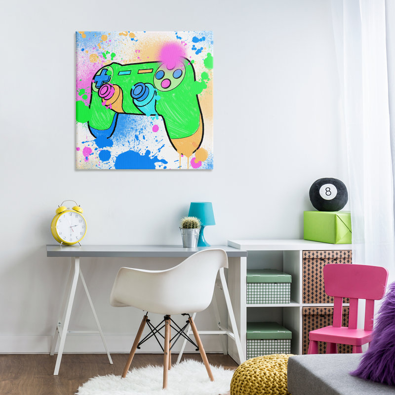 Splattered Game Controller Canvas Wall Art by Marcus Prime, 30" H x 30" W