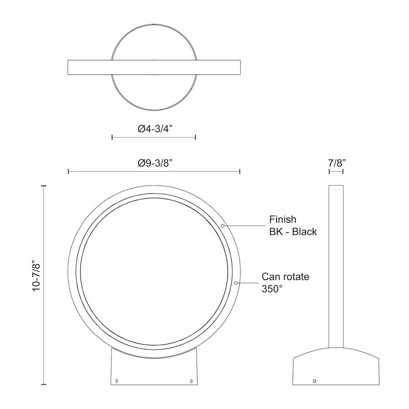 Parc LED Bollard Light, 10.875" H x 9.375" W x 4.75" D, 6 W