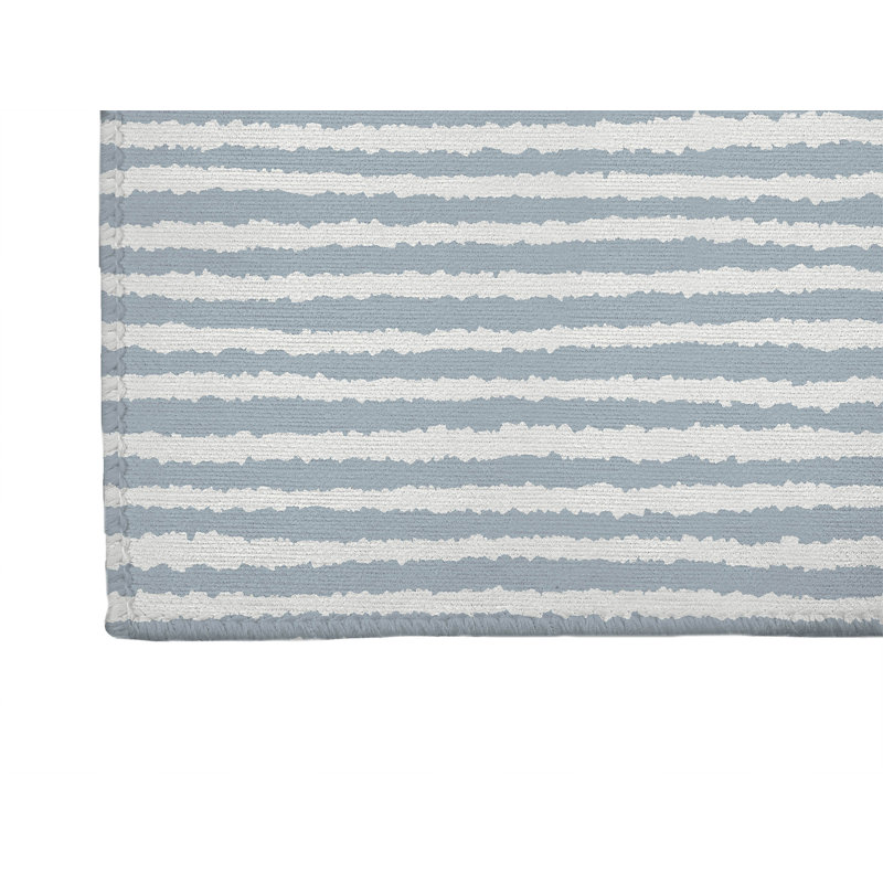 Tapis de cuisine léger antidérapant Long Gen, Rectangle 5 pi x 7 pi, Bleu ardoise