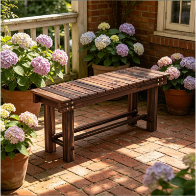 Banc d'extérieur moderne pour 2 personnes, conception polyvalente pour jardin, patio, porche et cour