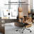 Genuine Leather Executive Chair, Swivel Ergonomic Office Chair, Home Desk Chair with Tilt Reclining, Adjustable Height, Adjustable Seat Depth-812859849