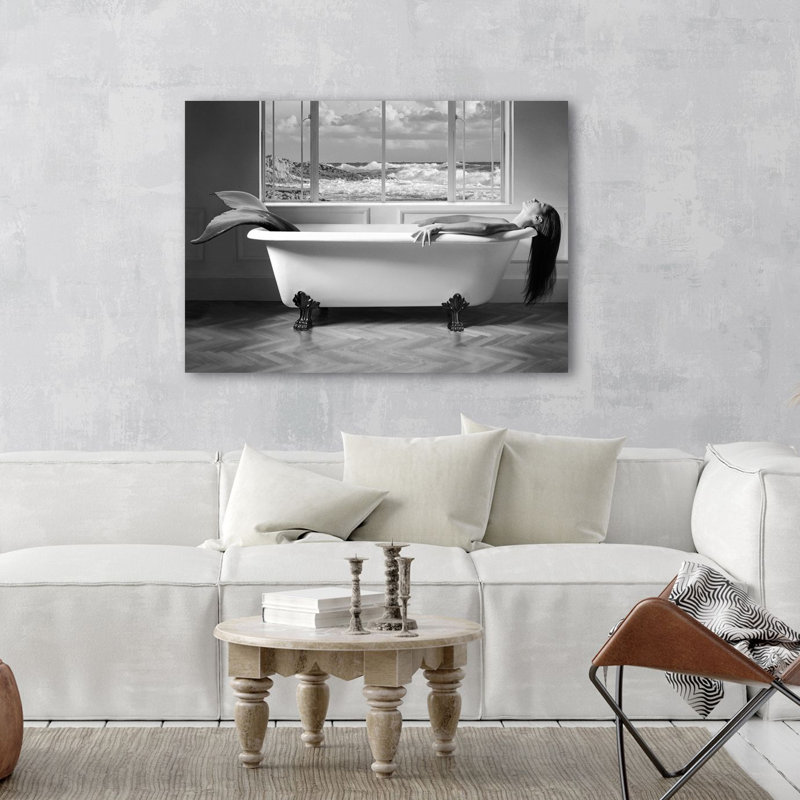 3AP6141 Mermaid Resting by Julian Lauren - Wrapped Canvas Art Prints, 50cm H x 70cm W x 4cm D