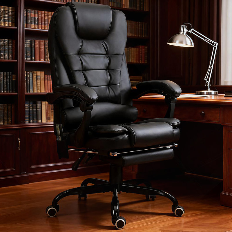 Massage Office Chair High Back Executive Recliner with Lumbar Support,Footrest,Reclining Back,Adjustable Heigh, Black
