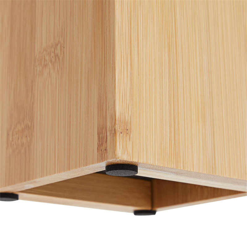 Natural Bamboo Universal Knife Block with Adjustable Bristles
