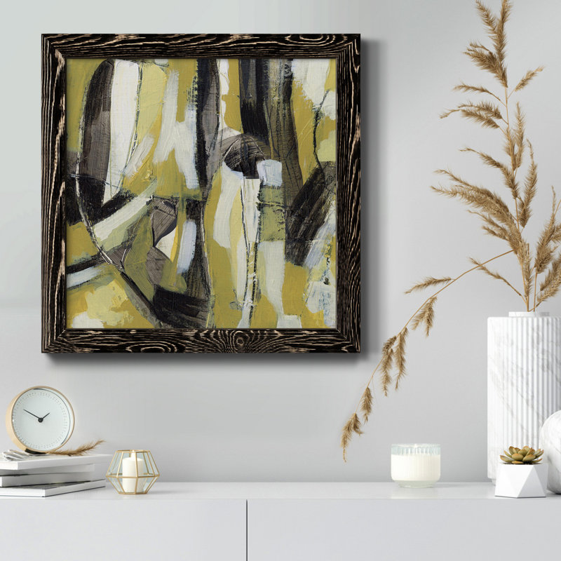Toile encadrée Citron Rhythm III-Premium - prête à être accrochée, Cadre noir, H 31,5 po x l 31,5 po x P 1,5 po