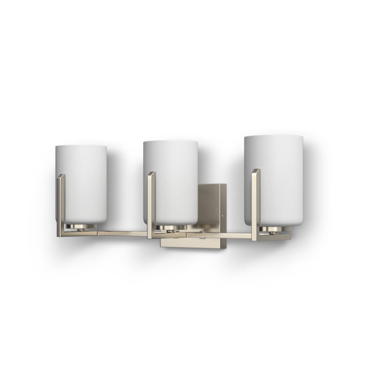 Roni 3 Light Frosted Dimmable Vanity Light, Satin Nickel