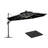 Belmiro 12 Ft Double Top Deluxe Round Solar Powered LED Patio Umbrella with Steel Plate Base-396036108