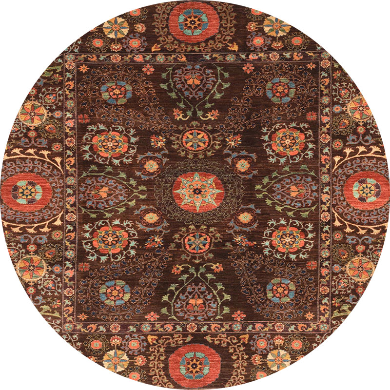 Tapis abstrait moderne 3903, Rond 5 pi