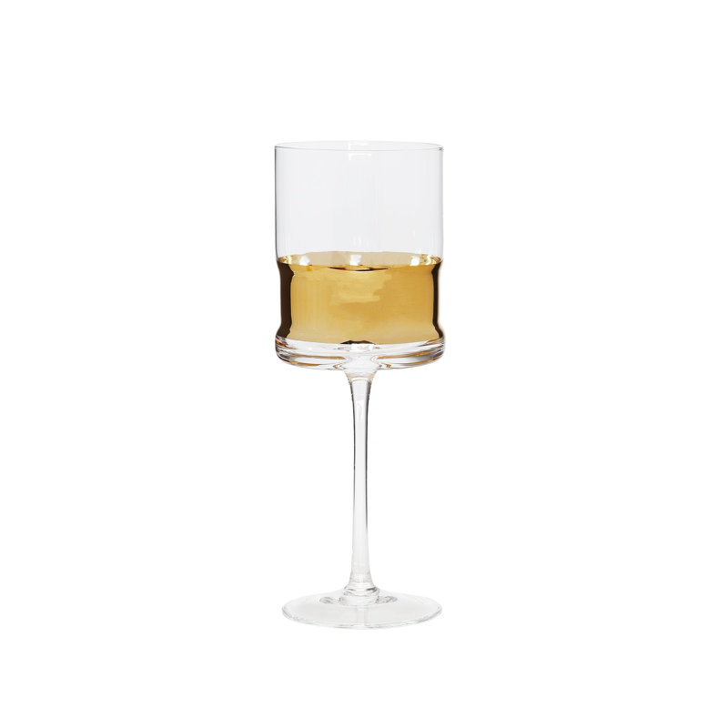 S / 6 verres à vin avec ceinture dorée, 14