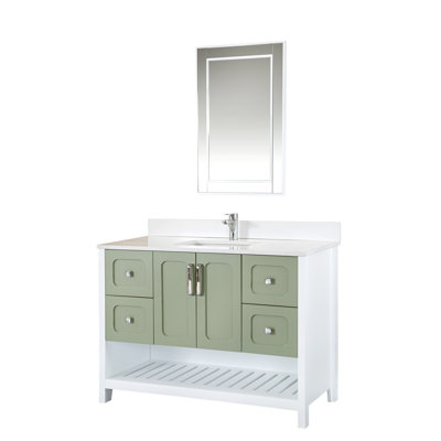 Ensemble de meuble-lavabo simple 47,2 po avec miroir Cesiro