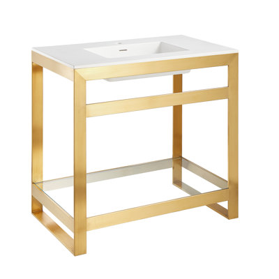 ANZZI Orchard Series 22'' Solid Surface Rectangular Bathroom Sink with Overflow